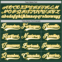 Load image into Gallery viewer, Custom Green White-Gold Hockey Lace Neck Jersey