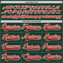 Load image into Gallery viewer, Custom Green Red-White Hockey Lace Neck Jersey