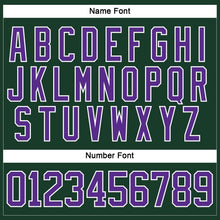 Load image into Gallery viewer, Custom Green Purple-White Hockey Lace Neck Jersey