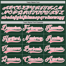 Load image into Gallery viewer, Custom Green Medium Pink-White Hockey Lace Neck Jersey