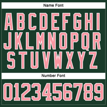 Load image into Gallery viewer, Custom Green Medium Pink-White Hockey Lace Neck Jersey