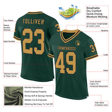Load image into Gallery viewer, Custom Green Old Gold-Black Mesh Authentic Throwback Football Jersey