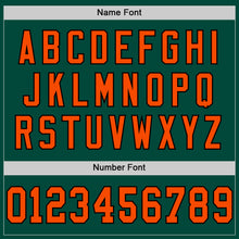 Load image into Gallery viewer, Custom Green Orange-Black Mesh Authentic Throwback Football Jersey