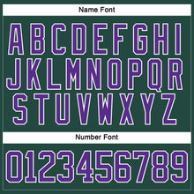 Load image into Gallery viewer, Custom Green Purple-White Hockey Jersey