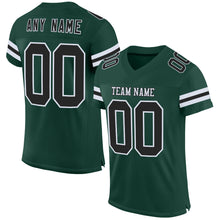 Load image into Gallery viewer, Custom Green Black-White Mesh Authentic Football Jersey