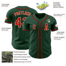 Load image into Gallery viewer, Custom Green Red-Cream Authentic Baseball Jersey