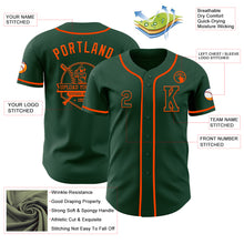 Load image into Gallery viewer, Custom Green Orange Authentic Baseball Jersey