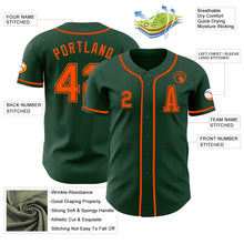 Load image into Gallery viewer, Custom Green Orange Authentic Baseball Jersey