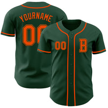 Load image into Gallery viewer, Custom Green Orange Authentic Baseball Jersey