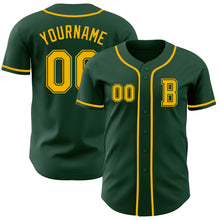 Load image into Gallery viewer, Custom Green Gold Authentic Baseball Jersey