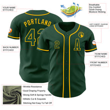 Load image into Gallery viewer, Custom Green Gold Authentic Baseball Jersey