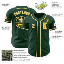 Load image into Gallery viewer, Custom Green Gold-White Authentic Baseball Jersey