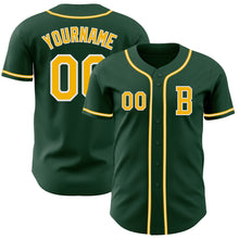 Load image into Gallery viewer, Custom Green Gold-White Authentic Baseball Jersey