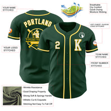 Load image into Gallery viewer, Custom Green White-Yellow Authentic Baseball Jersey