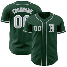 Load image into Gallery viewer, Custom Green Gray-White Authentic Baseball Jersey