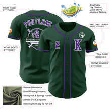 Load image into Gallery viewer, Custom Green Purple-White Authentic Baseball Jersey