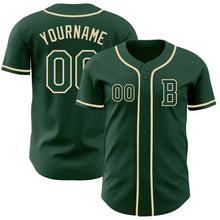 Load image into Gallery viewer, Custom Green Cream Authentic Baseball Jersey
