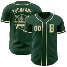 Load image into Gallery viewer, Custom Green Cream Authentic Baseball Jersey