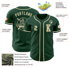 Load image into Gallery viewer, Custom Green Cream Authentic Baseball Jersey