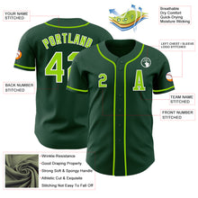 Load image into Gallery viewer, Custom Green Neon Green-White Authentic Baseball Jersey