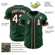Load image into Gallery viewer, Custom Green White-Red Authentic Baseball Jersey