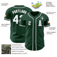 Load image into Gallery viewer, Custom Green White-Gray Authentic Baseball Jersey