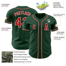 Load image into Gallery viewer, Custom Green Red-White Authentic Baseball Jersey