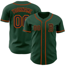 Load image into Gallery viewer, Custom Green Black-Orange Authentic Baseball Jersey