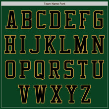 Load image into Gallery viewer, Custom Green Black-Old Gold Authentic Baseball Jersey