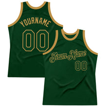 Load image into Gallery viewer, Custom Green Old Gold Authentic Throwback Basketball Jersey