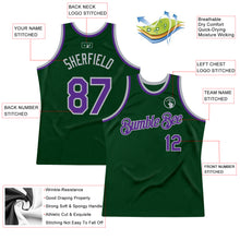 Load image into Gallery viewer, Custom Green Purple-Gray Authentic Throwback Basketball Jersey