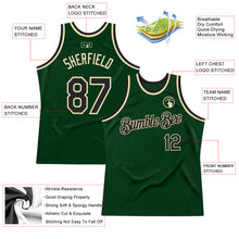 Load image into Gallery viewer, Custom Green Black-Cream Authentic Throwback Basketball Jersey