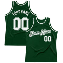 Load image into Gallery viewer, Custom Green White Authentic Throwback Basketball Jersey
