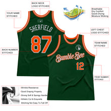 Load image into Gallery viewer, Custom Green Orange-Gray Authentic Throwback Basketball Jersey