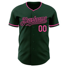 Load image into Gallery viewer, Custom Green Black-Pink Authentic Baseball Jersey