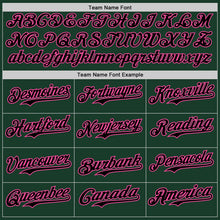 Load image into Gallery viewer, Custom Green Black-Pink Authentic Baseball Jersey
