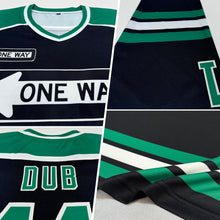 Load image into Gallery viewer, Custom Black Kelly Green-White Hockey Jersey