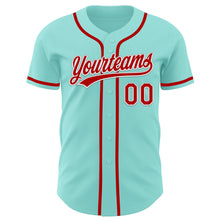 Load image into Gallery viewer, Custom Ice Blue Red-White Authentic Baseball Jersey