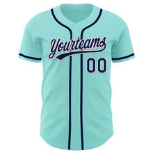 Load image into Gallery viewer, Custom Ice Blue Navy-White Authentic Baseball Jersey