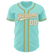 Load image into Gallery viewer, Custom Ice Blue White-Old Gold Authentic Baseball Jersey