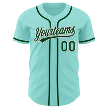 Load image into Gallery viewer, Custom Ice Blue Green-White Authentic Baseball Jersey