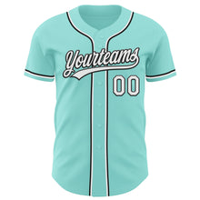 Load image into Gallery viewer, Custom Ice Blue White-Black Authentic Baseball Jersey