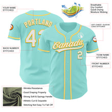 Load image into Gallery viewer, Custom Ice Blue White-Yellow Authentic Baseball Jersey