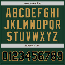 Load image into Gallery viewer, Custom Green Black-Old Gold Bomber Full-Snap Varsity Letterman Jacket