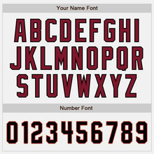 Load image into Gallery viewer, Custom White Black Pinstripe Crimson-City Cream Bomber Full-Snap Varsity Letterman Jacket