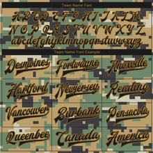 Load image into Gallery viewer, Custom Camo Old Gold-Black Digital Camouflage 3D Bomber Full-Snap Varsity Letterman Salute To Service Jacket