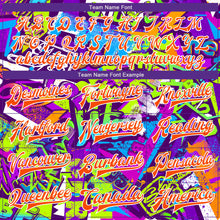 Load image into Gallery viewer, Custom Graffiti Pattern Orange-White Grunge Street Art 3D Bomber Full-Snap Varsity Letterman Jacket