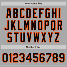 Load image into Gallery viewer, Custom Gray Black-Orange Bomber Full-Snap Varsity Letterman Two Tone Jacket