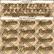 Load image into Gallery viewer, Custom City Cream Old Gold Black-Light Pink Check Board 3D Pattern Design Bomber Full-Snap Varsity Letterman Jacket