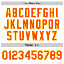 Load image into Gallery viewer, Custom White Orange-Gold Check Board 3D Pattern Design Bomber Full-Snap Varsity Letterman Jacket